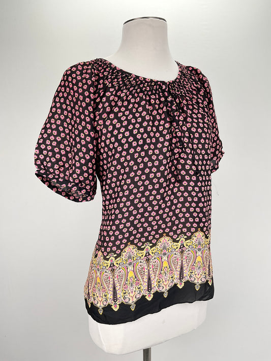Blusa Negro Floral Rafaella