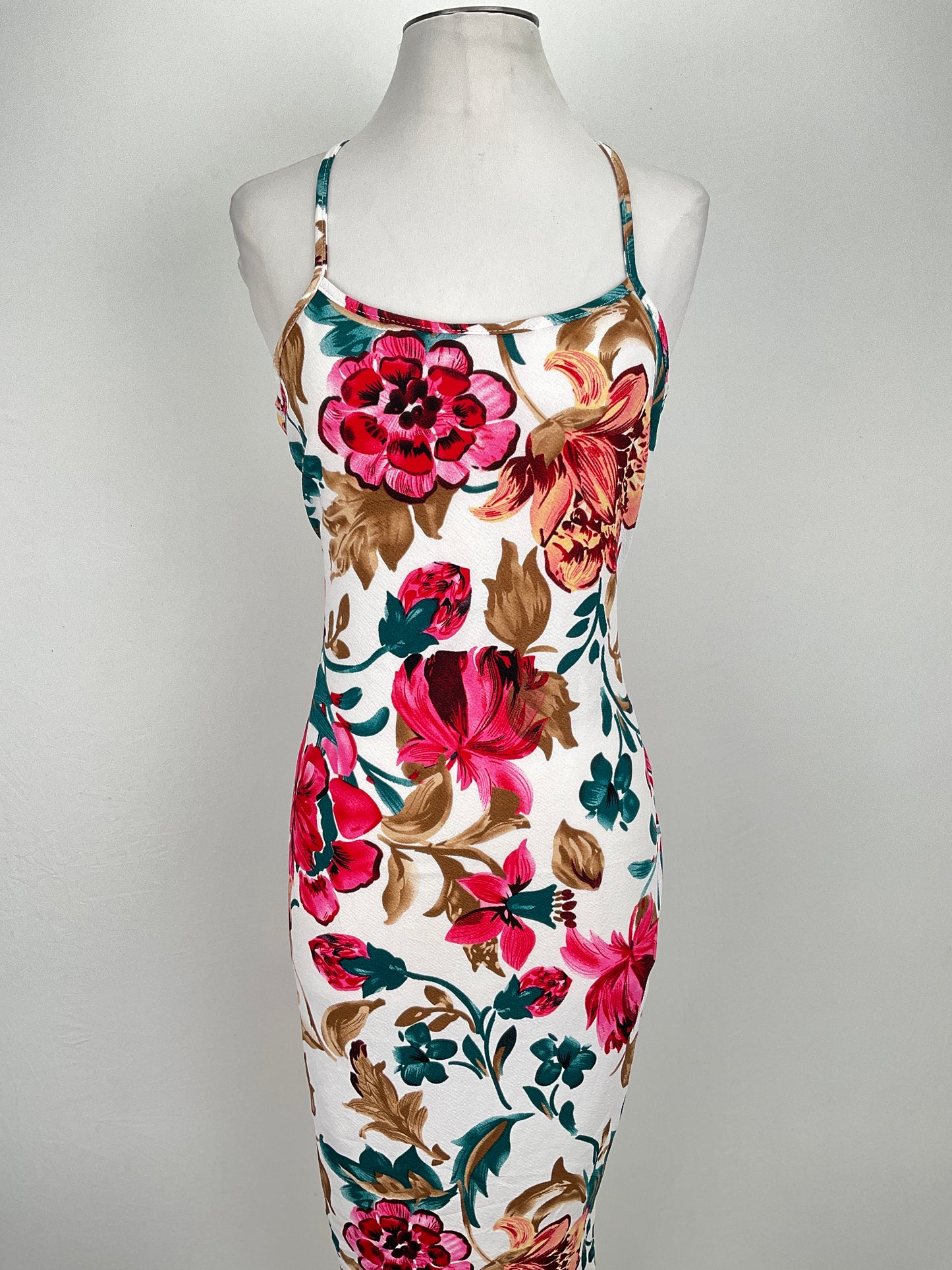 Vestido Blanco Floral Shein