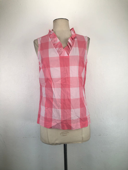 Blusa Rosado De Cuadro Talbots