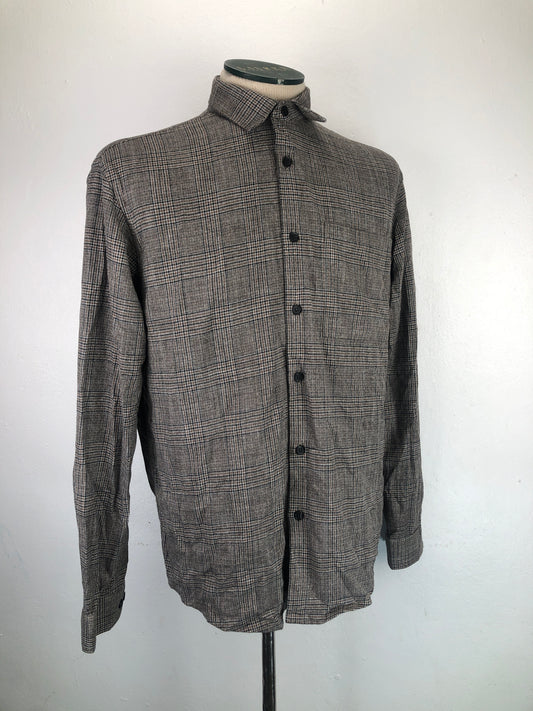 Camisa Marron de Cuadro Zara