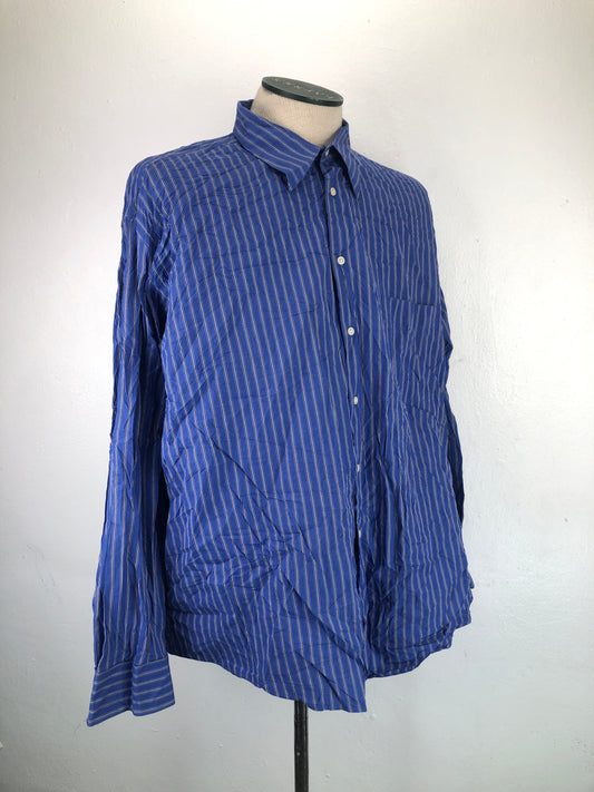 Camisa Azul De Rayas Alfani