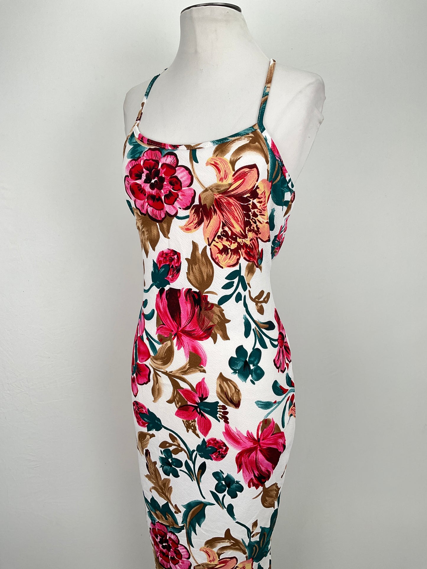 Vestido Blanco Floral Shein