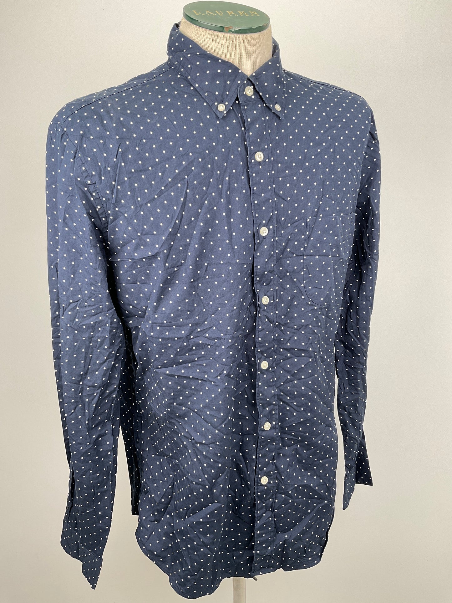 Camisa Azul marino de Lunares J. Crerie