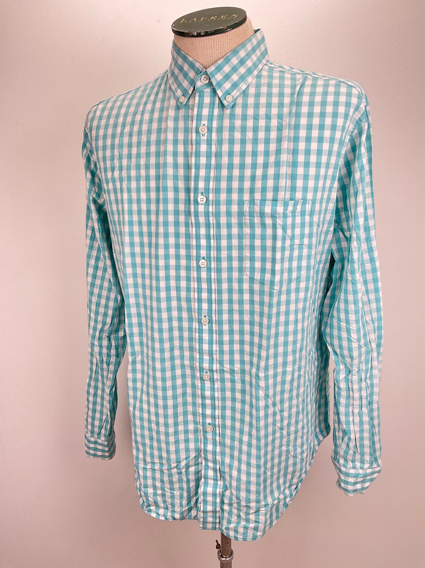 Camisa Azul claro de cuadro Merona