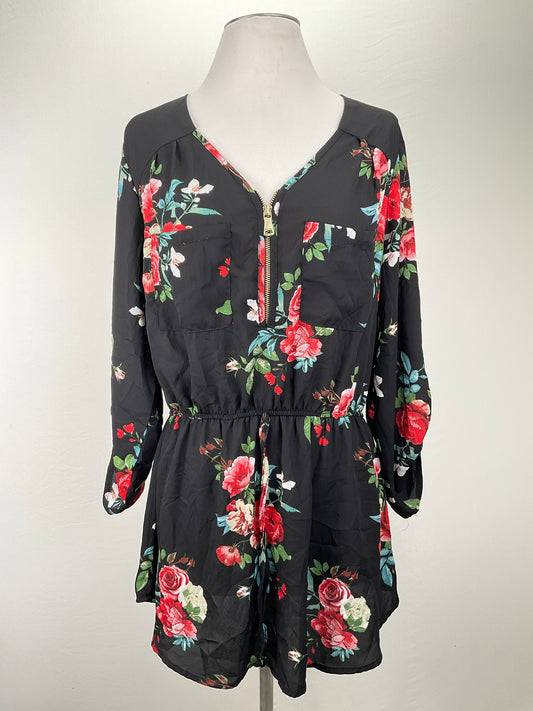 Vestido Negro Floral Stella Tweed