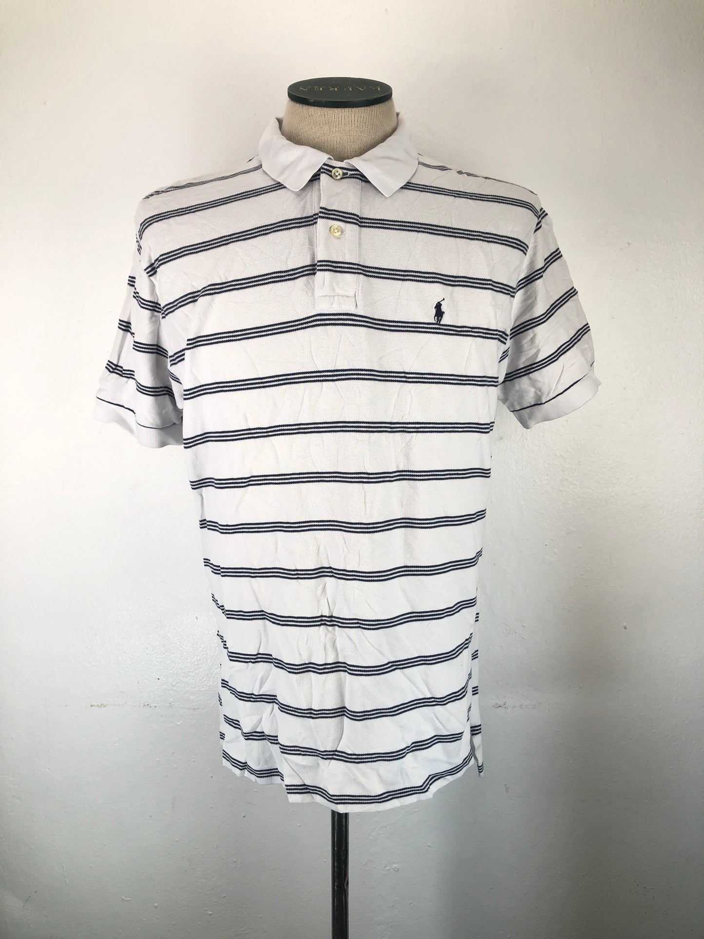 Camiseta Blanco de Rayas Polo
