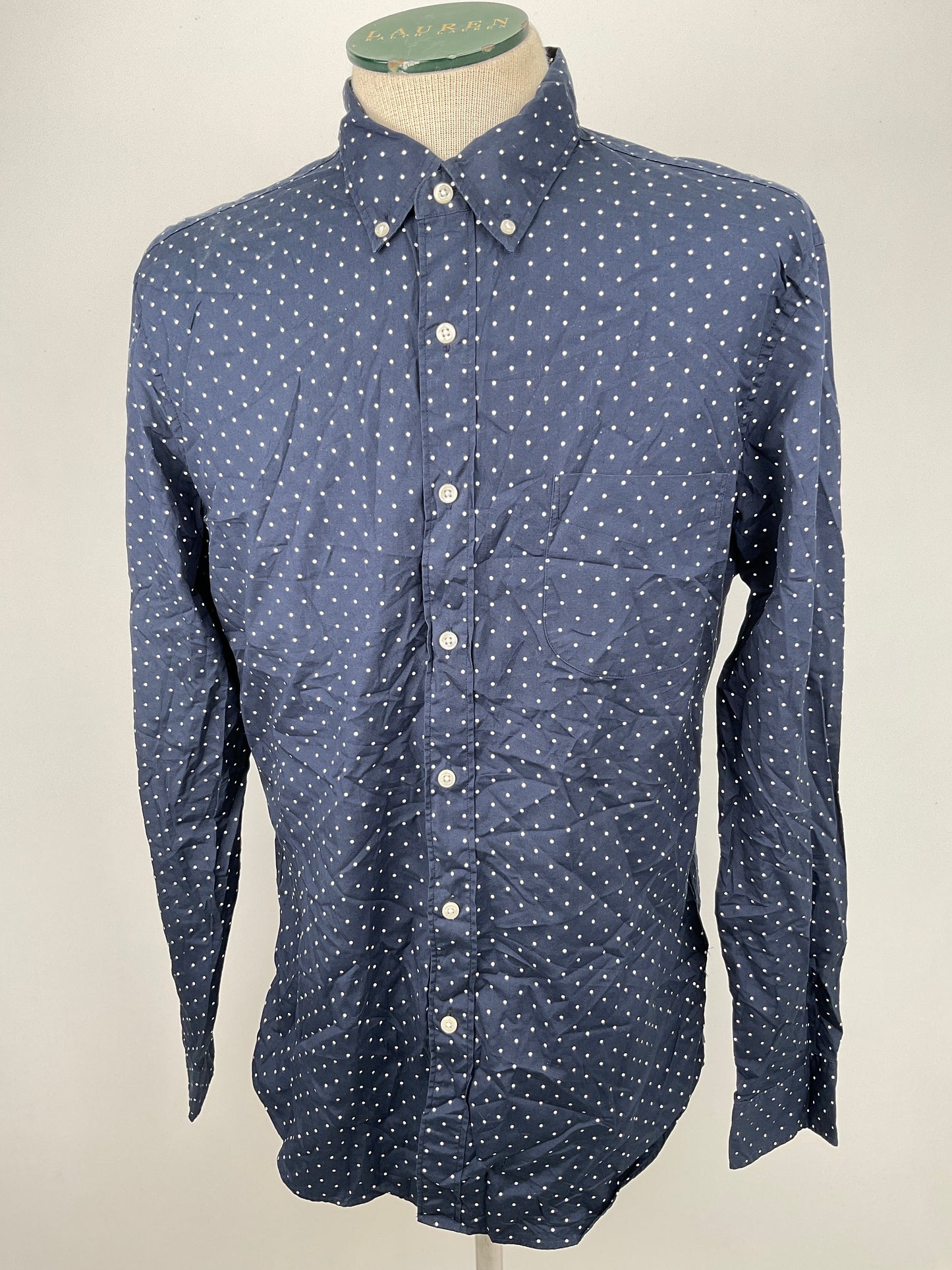 Camisa Azul marino de Lunares J. Crerie