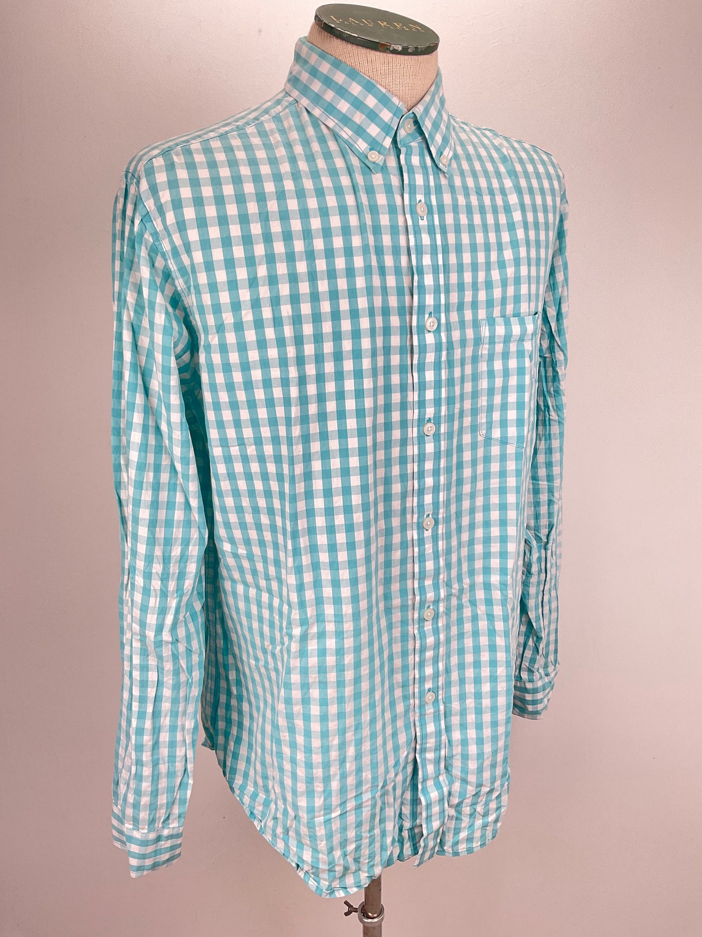 Camisa Azul claro de cuadro Merona
