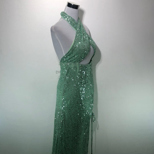 Vestido Verde de Brillo Fashion Nova