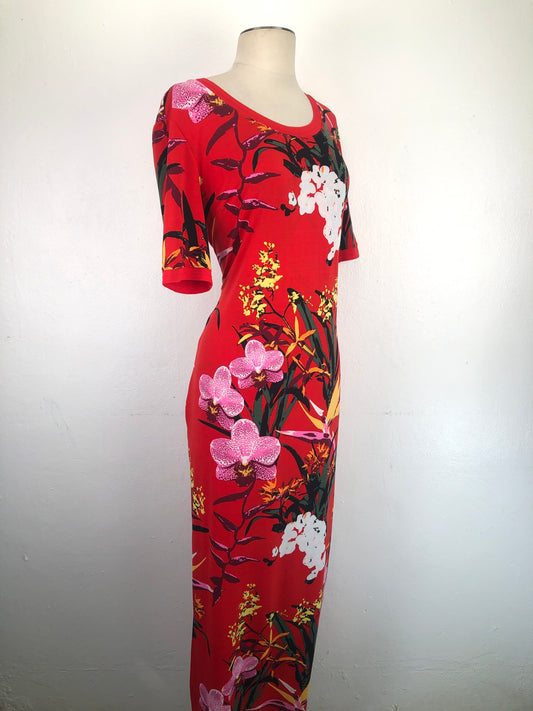 Vestido Rojo De Flores G.I.L.I
