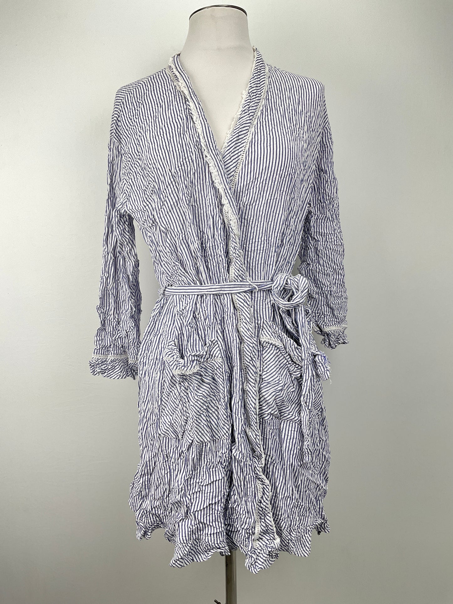 Bata de Dormir Blanco Rayas Elleen West