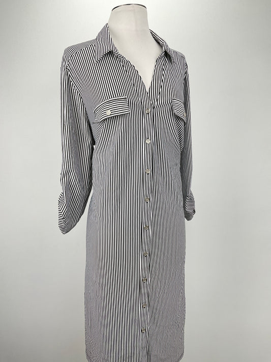 Vestido Camisero  Negro de Rayas Mile Gabrielle