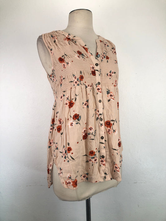 942550Blusa Crema  De FloresKno Rose