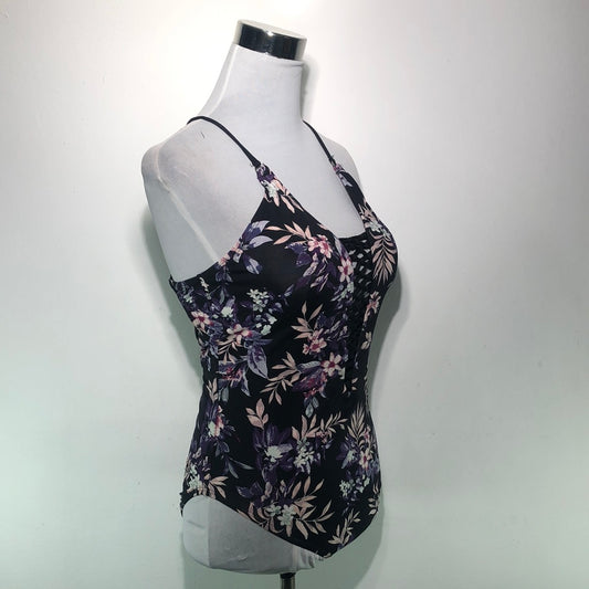 Traje de Baño Negro de Flores Ambrielle
