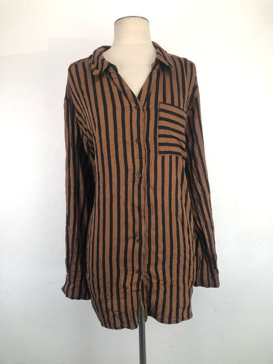 Camisa Marron Rayas Evri