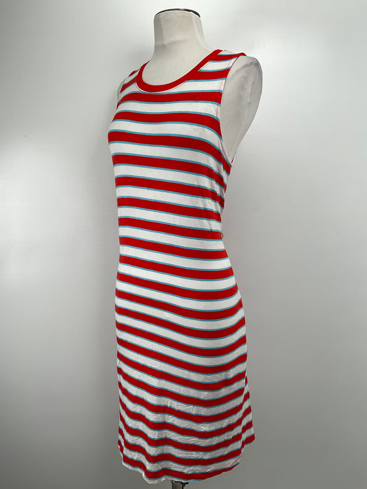 Vestido Rojo De Rayas Time Tru