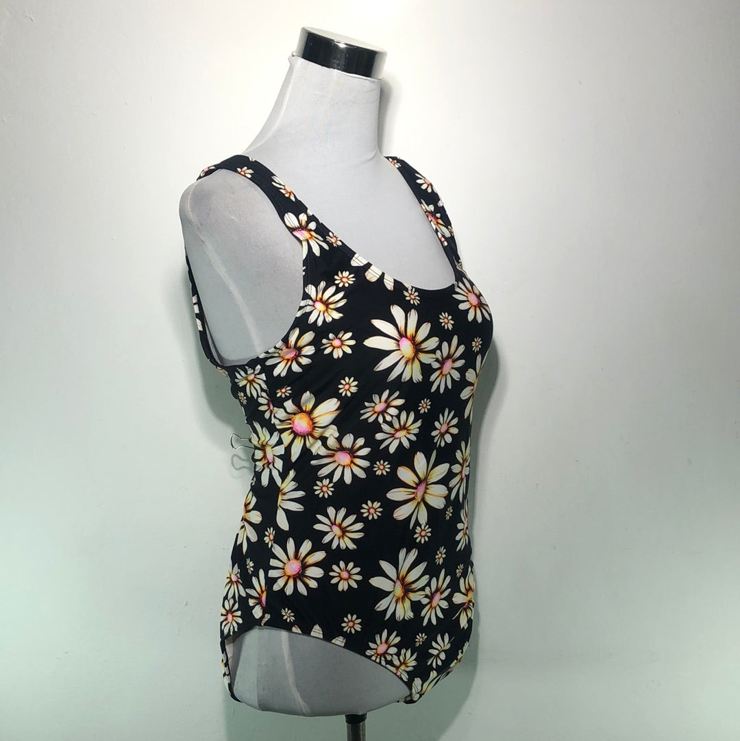 Traje de Baño Negro de Flores Xhilaration