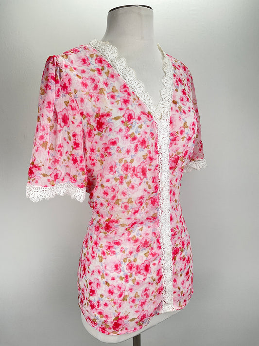 Blusa Rosado Floral Variangis