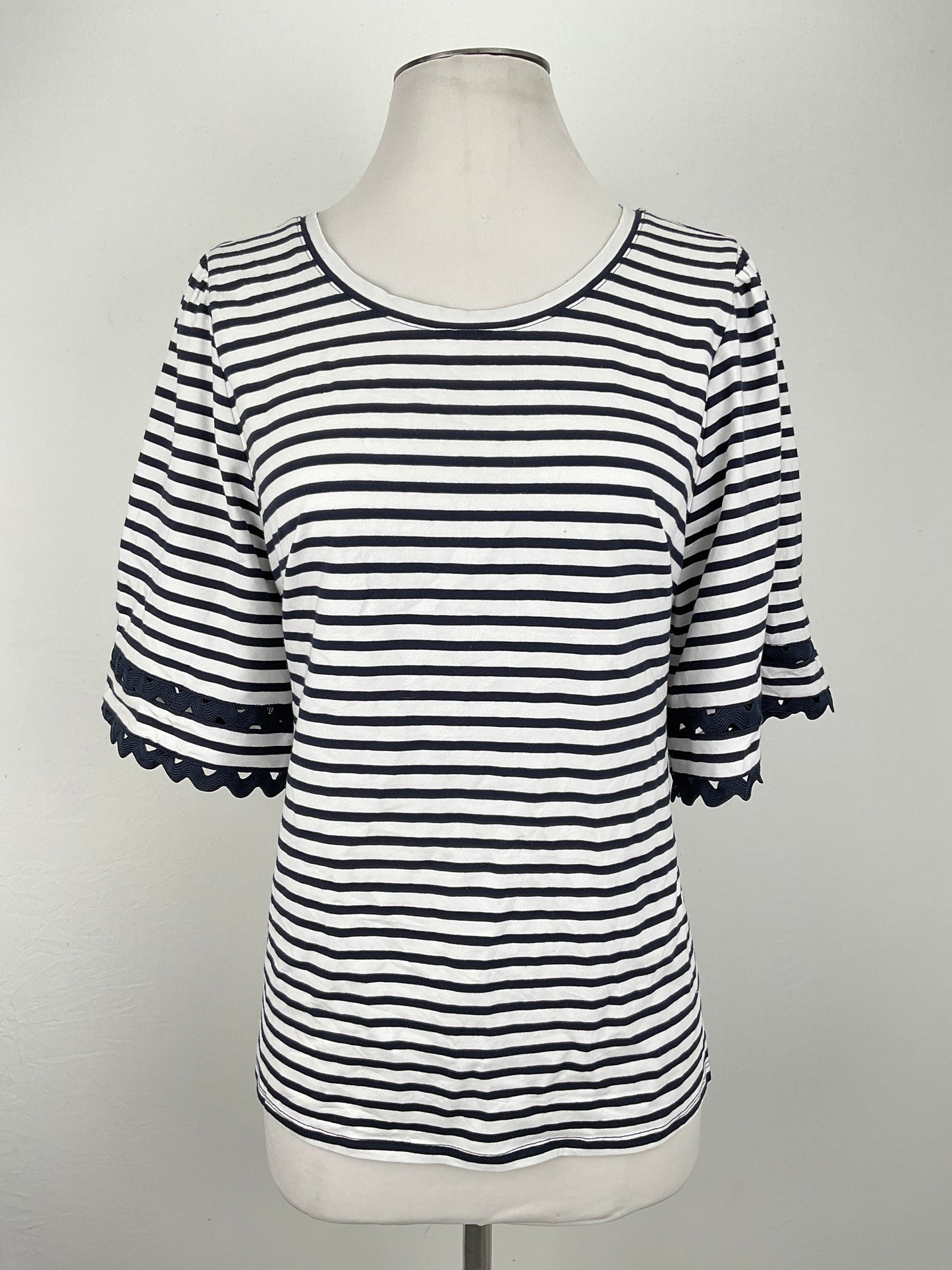 Blusa Blanco de Rayas Chico’s