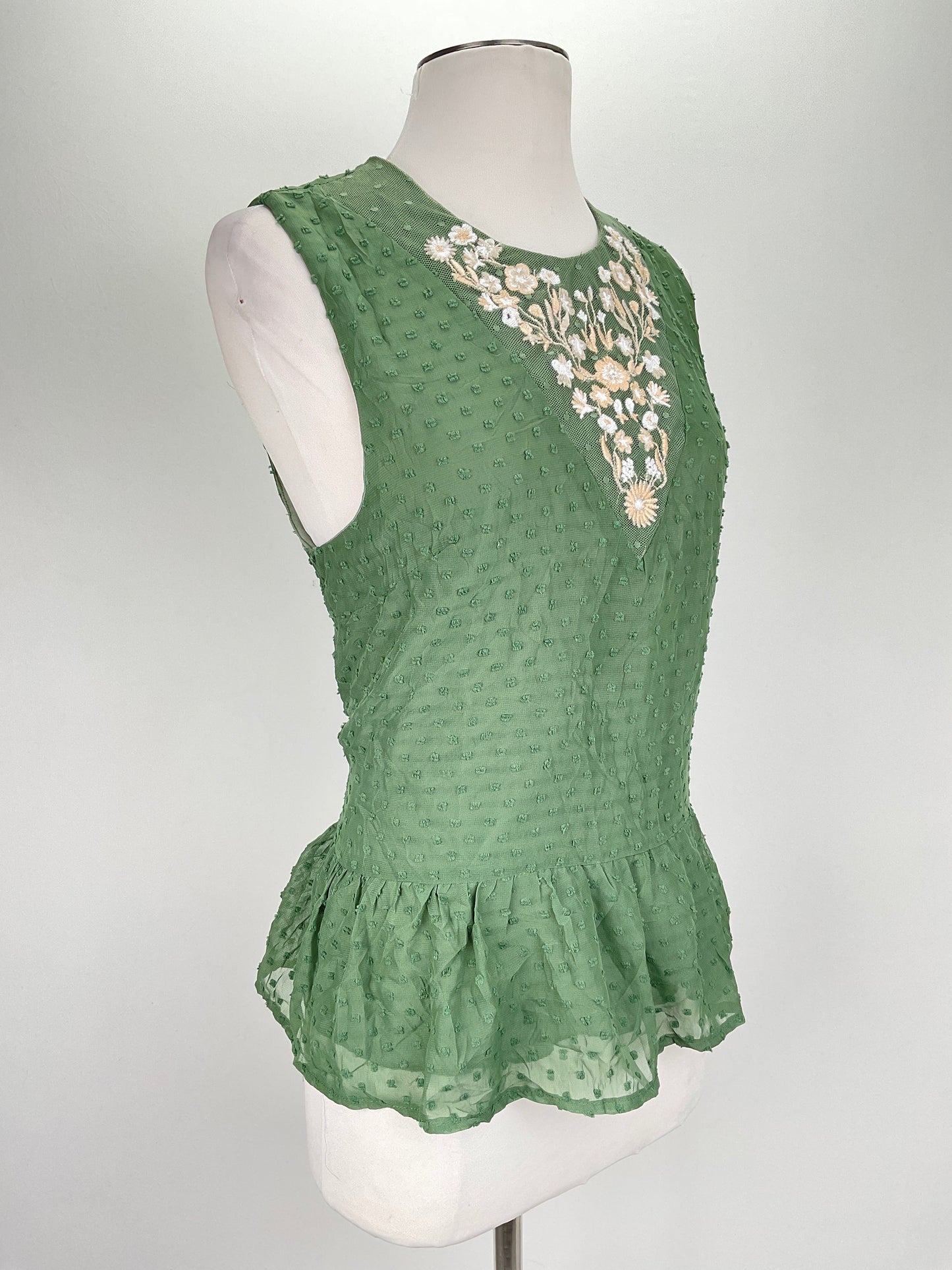 Blusa Verde de Lunares Blue Rain