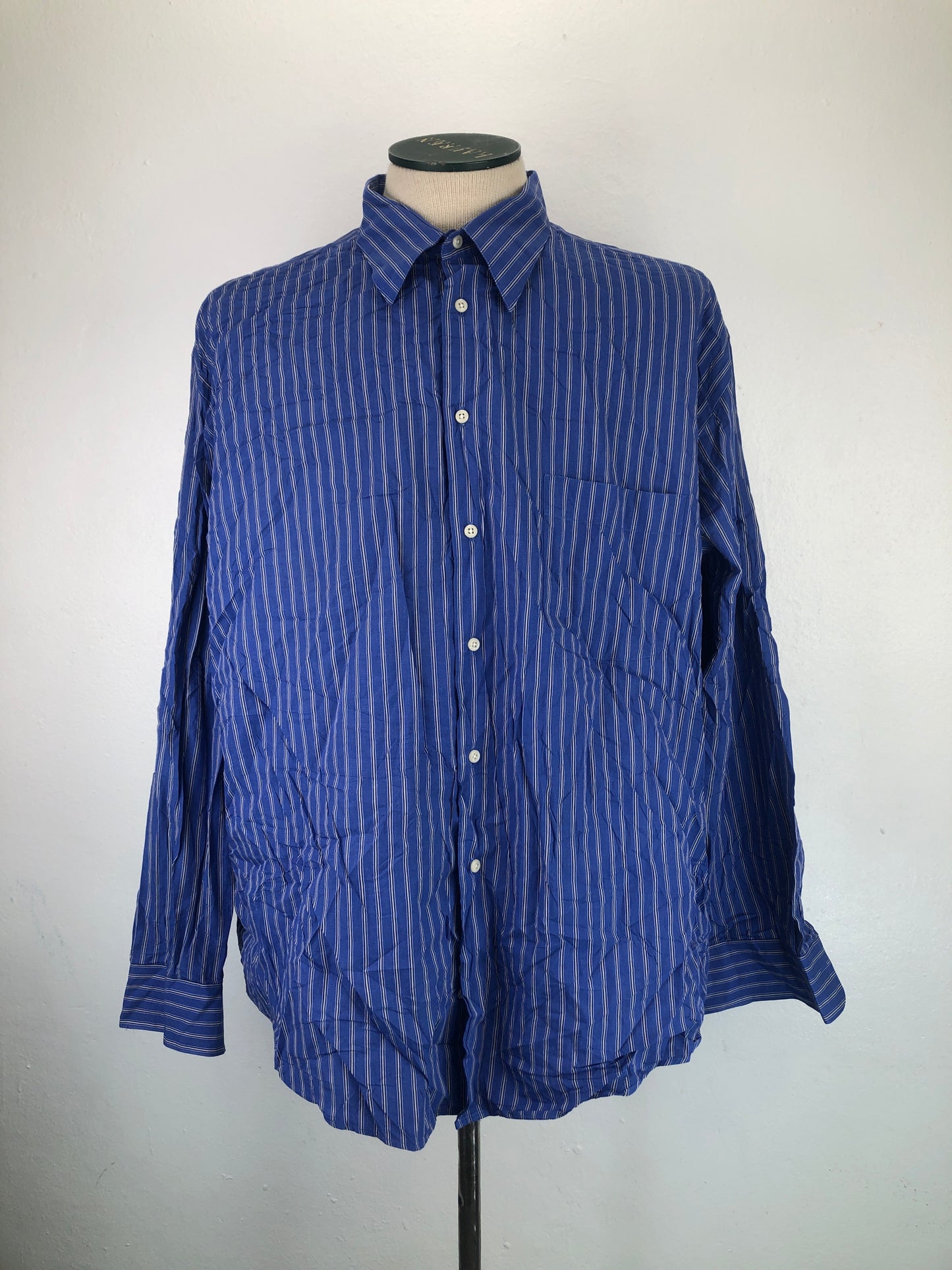 Camisa Azul De Rayas Alfani