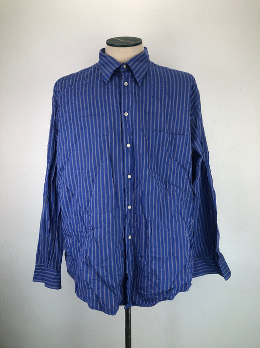 Camisa Azul De Rayas Alfani