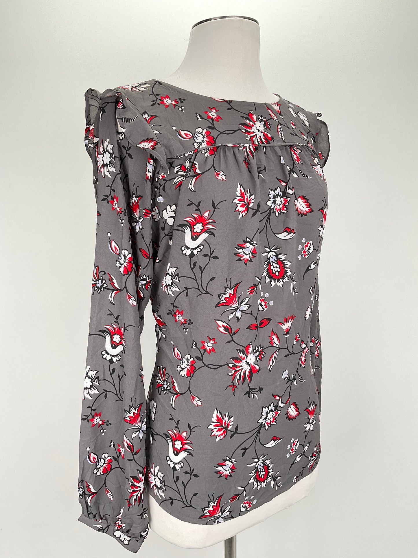 Blusa Gris Floral Loft