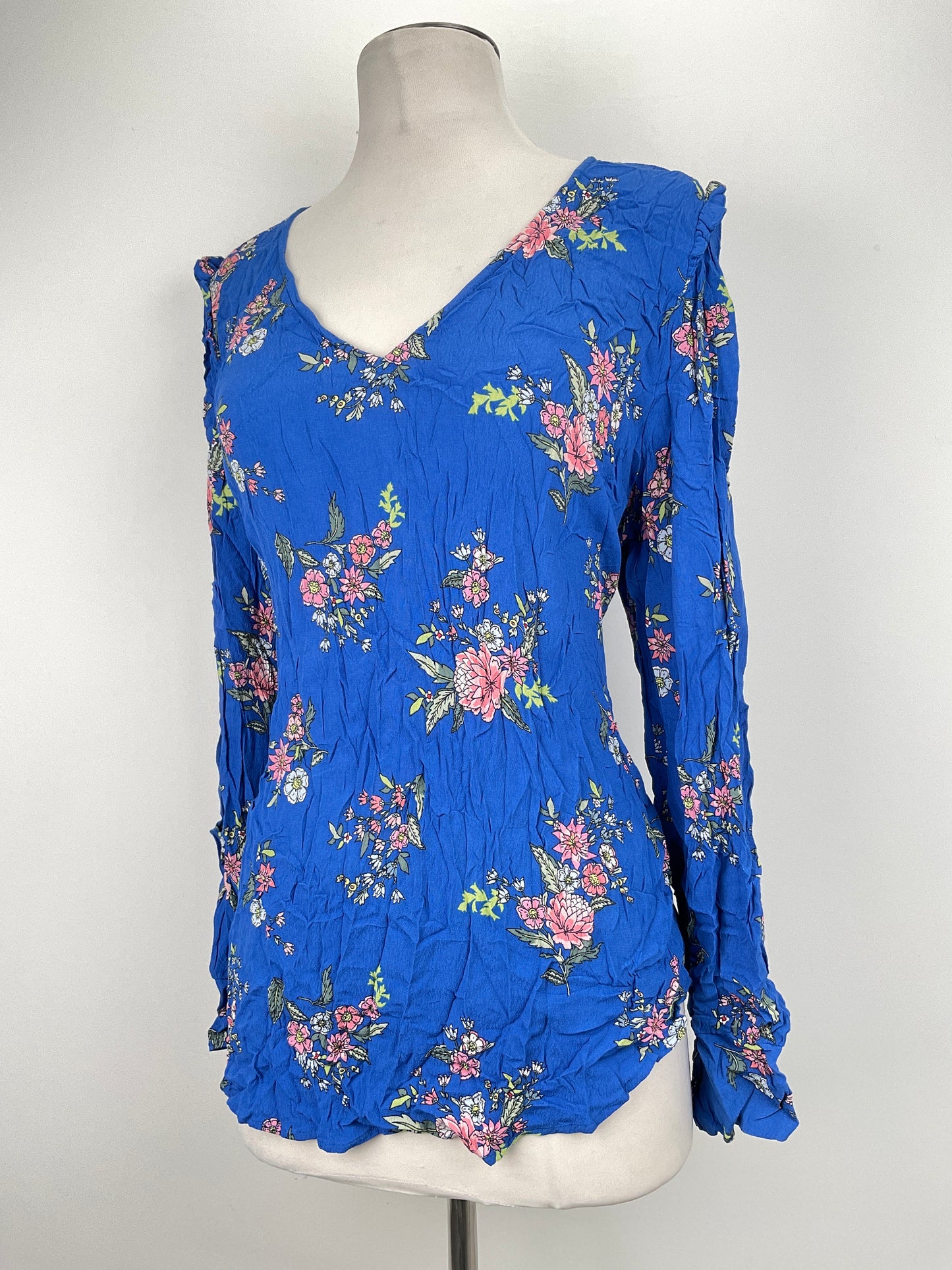 Blusa Azul Floral Loft