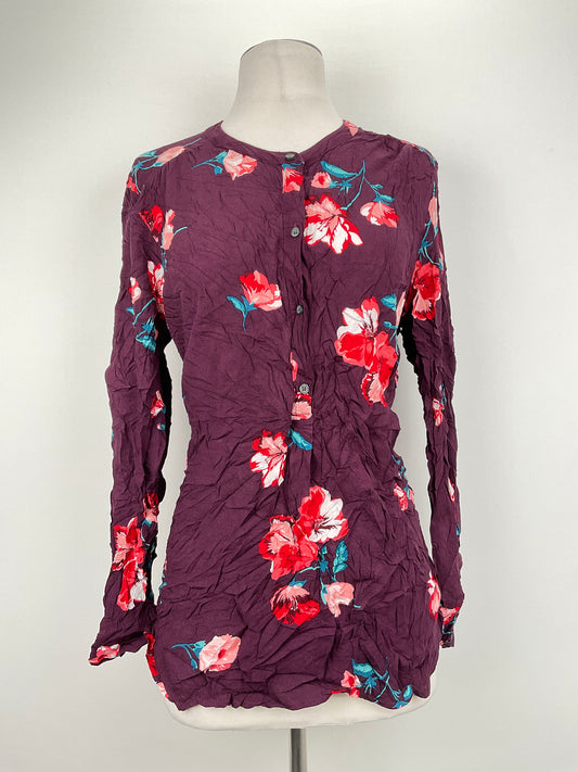 Blusa Rojo vino Floral Old Navy