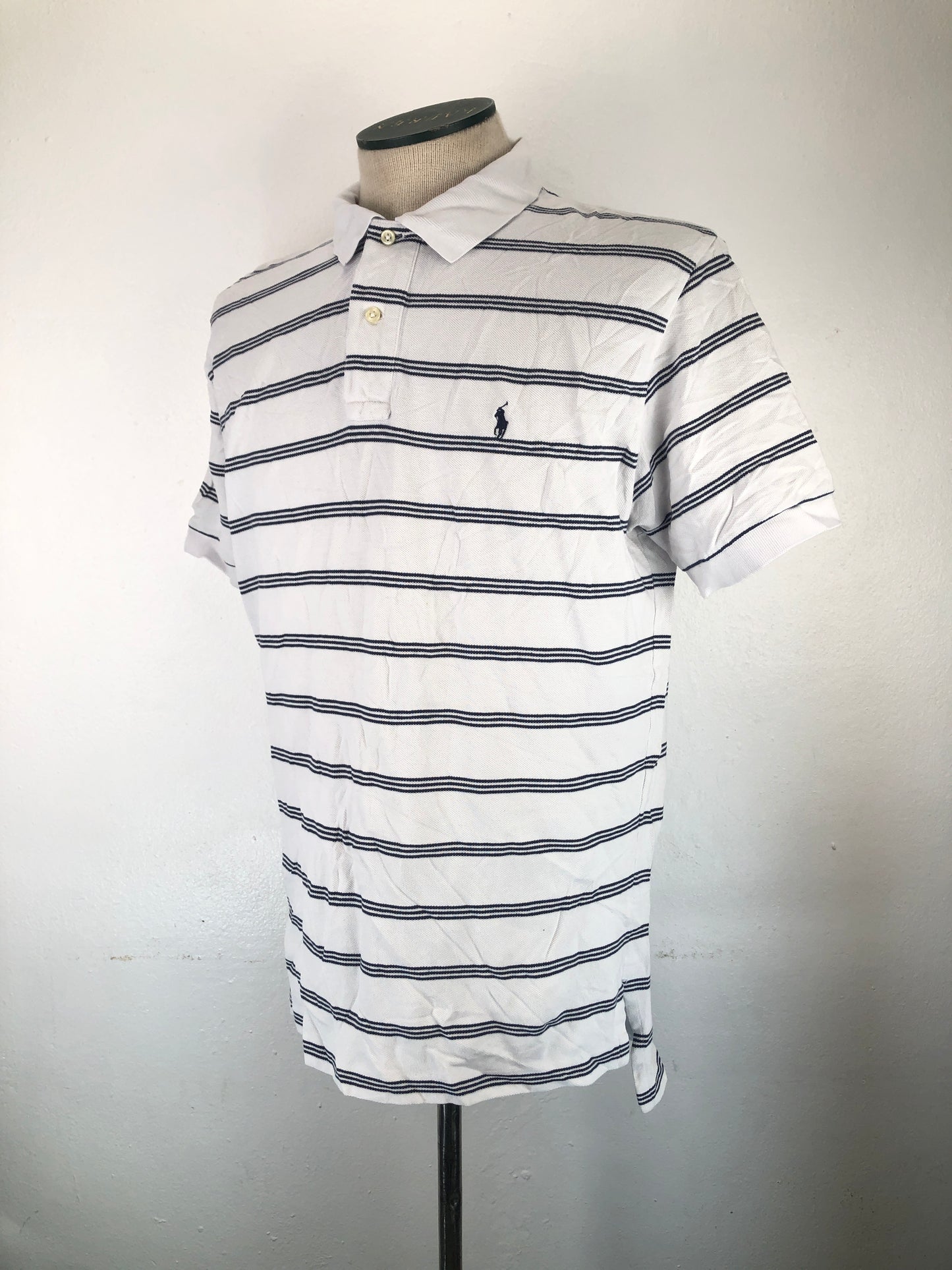 Camiseta Blanco de Rayas Polo
