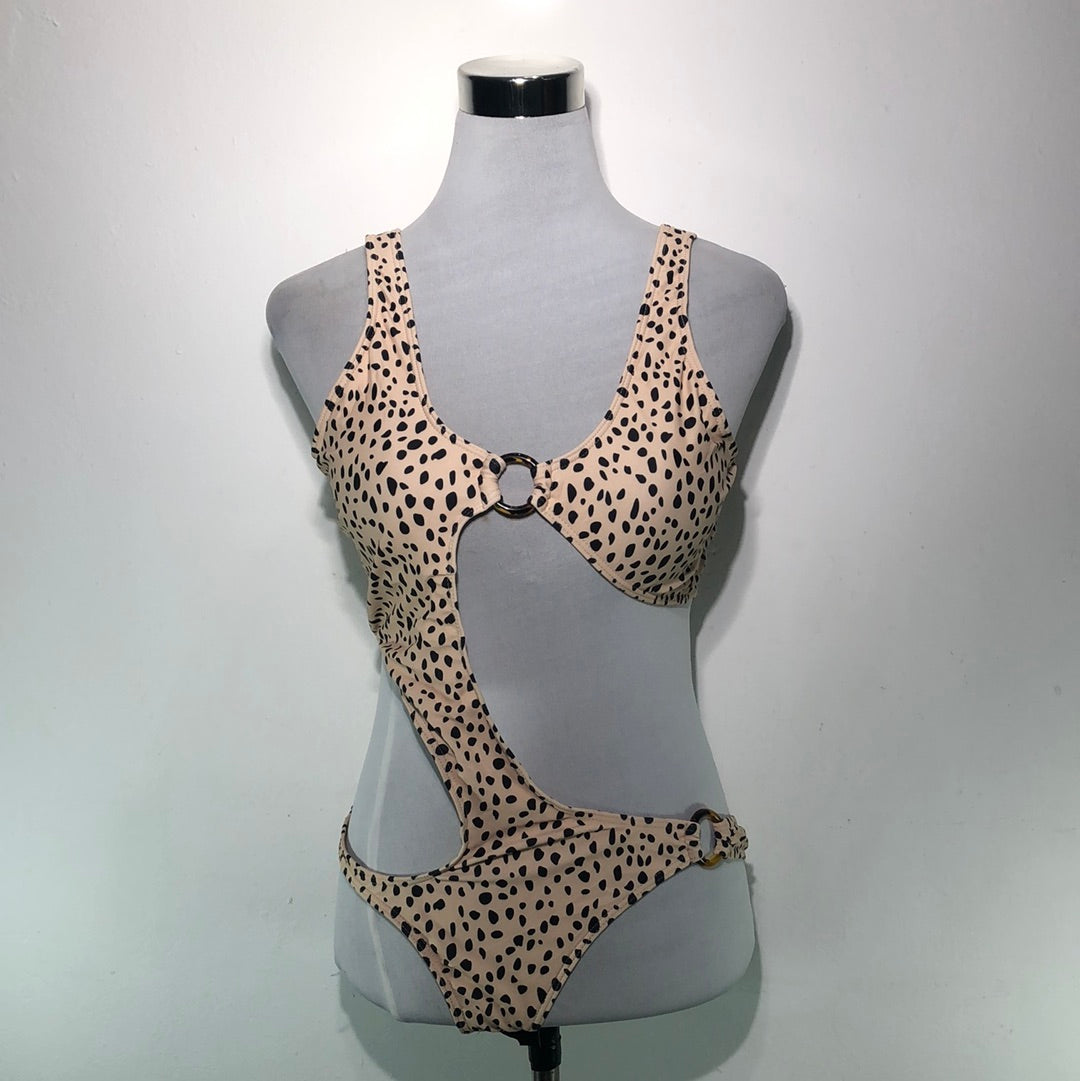 Traje de Baño Crema de Lunares Shein