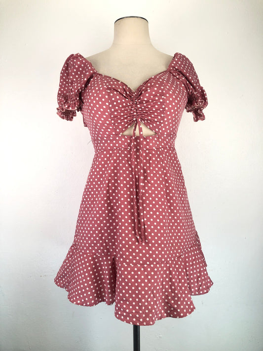 Vestido Nude De Lunares Variangis