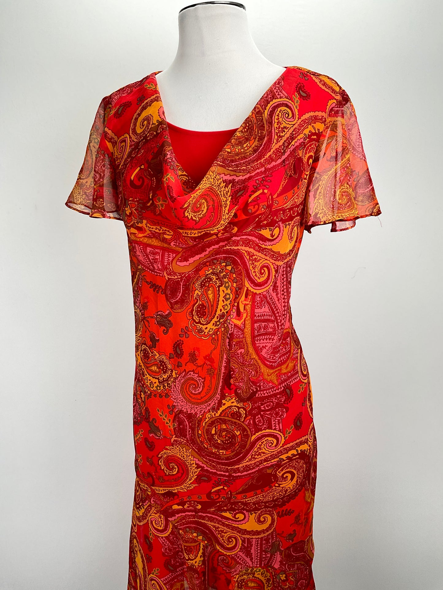 Vestido Naranja Floral Scarlett