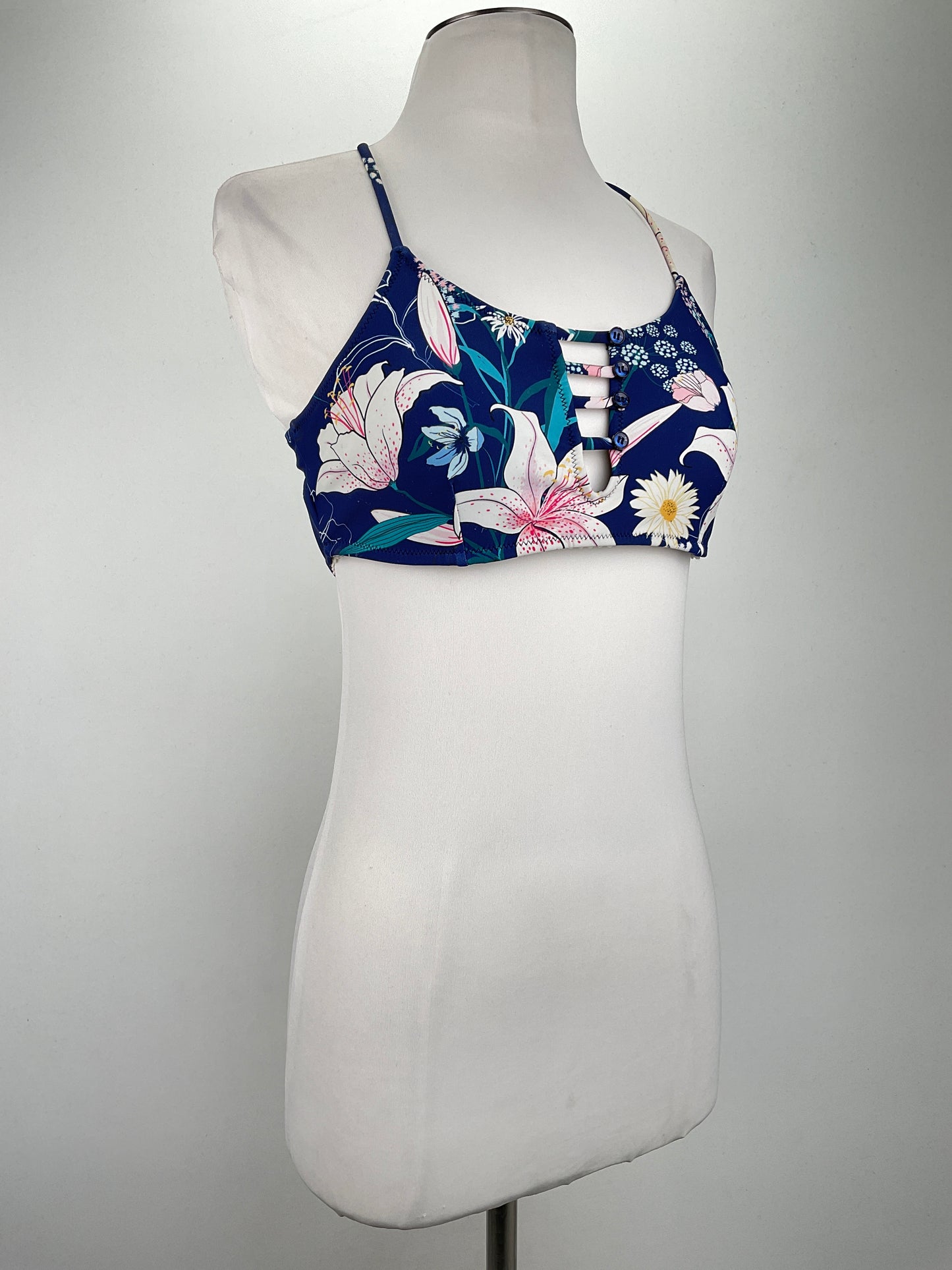 Blusita Traje de Baño  Azul marino Floral Variangis