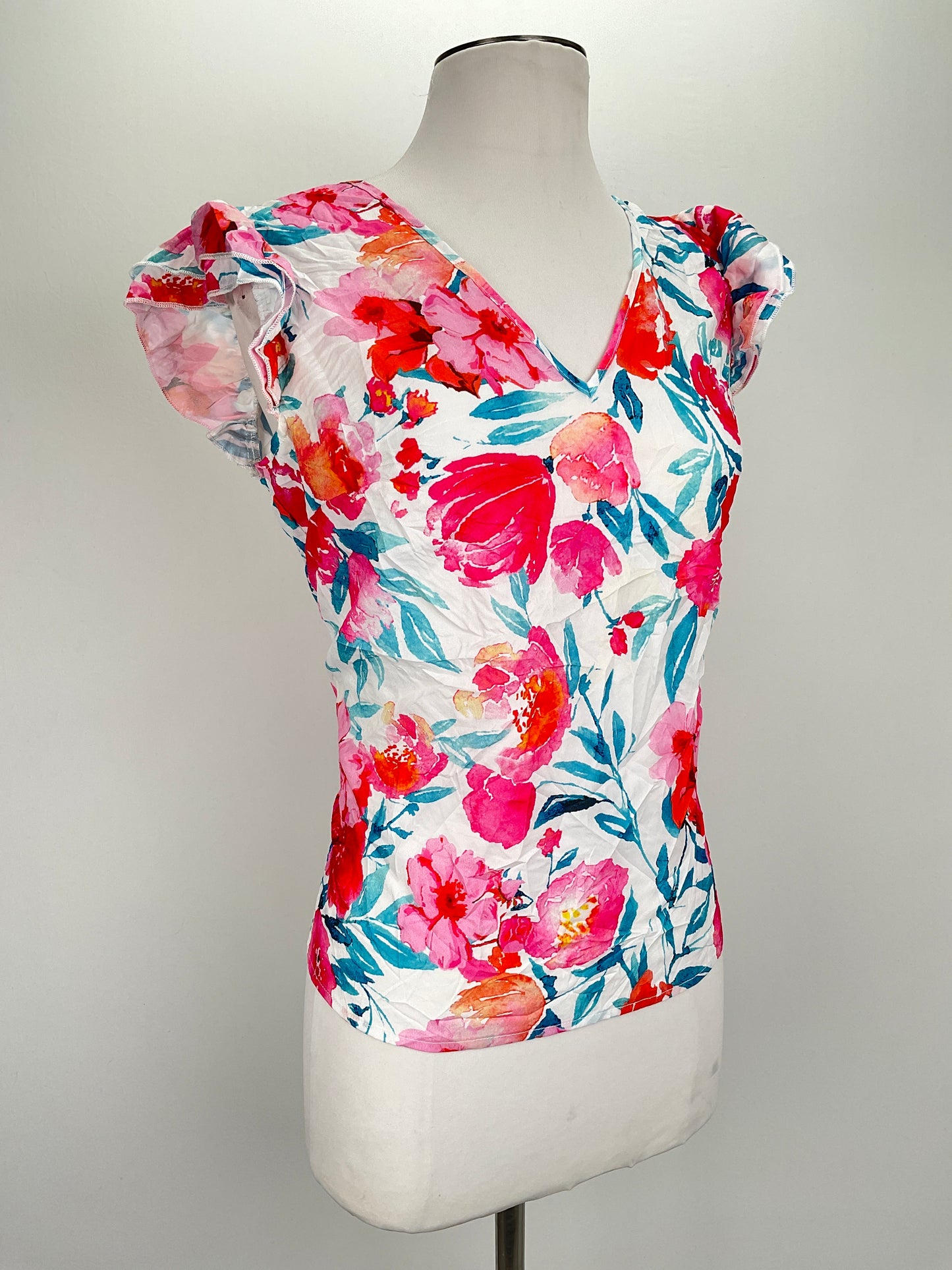 Blusa Blanco Floral Shein