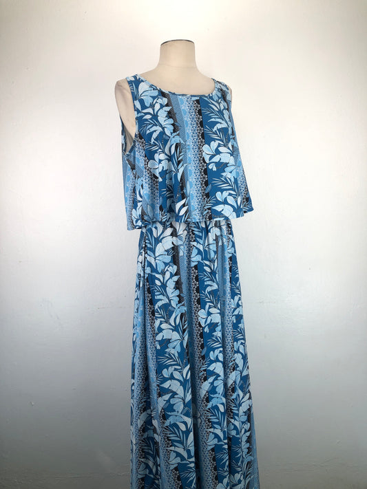 Vestido Azul De Flores Variangis