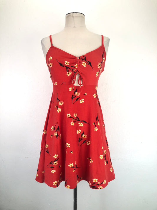 Vestido Rojo Floral Socialite