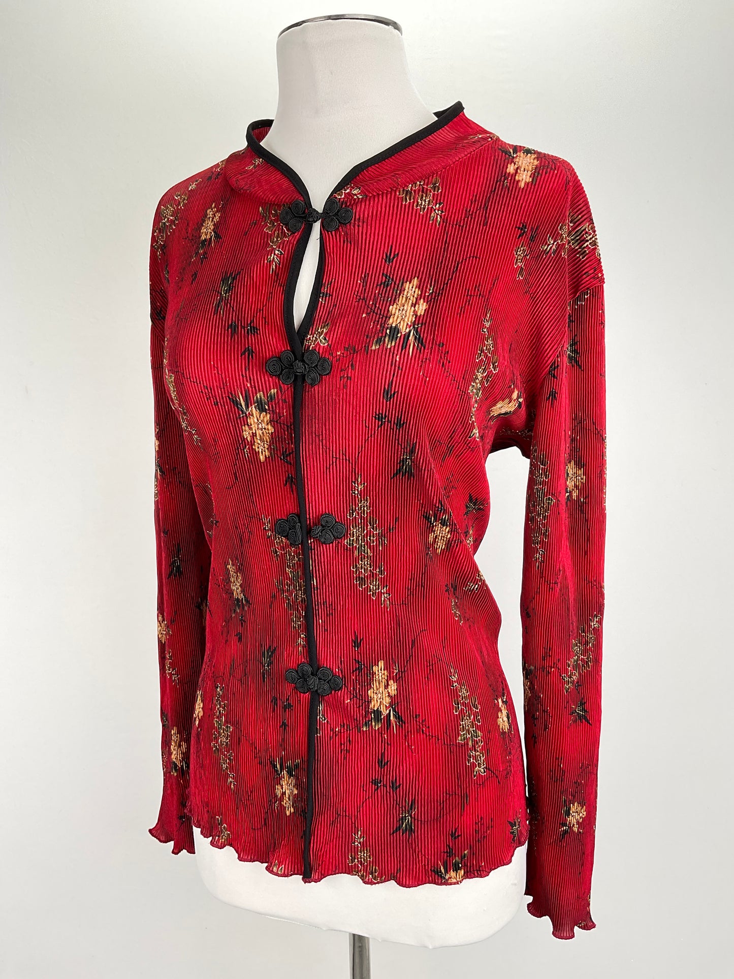 Blusa Rojo vino Floral Dressbarn