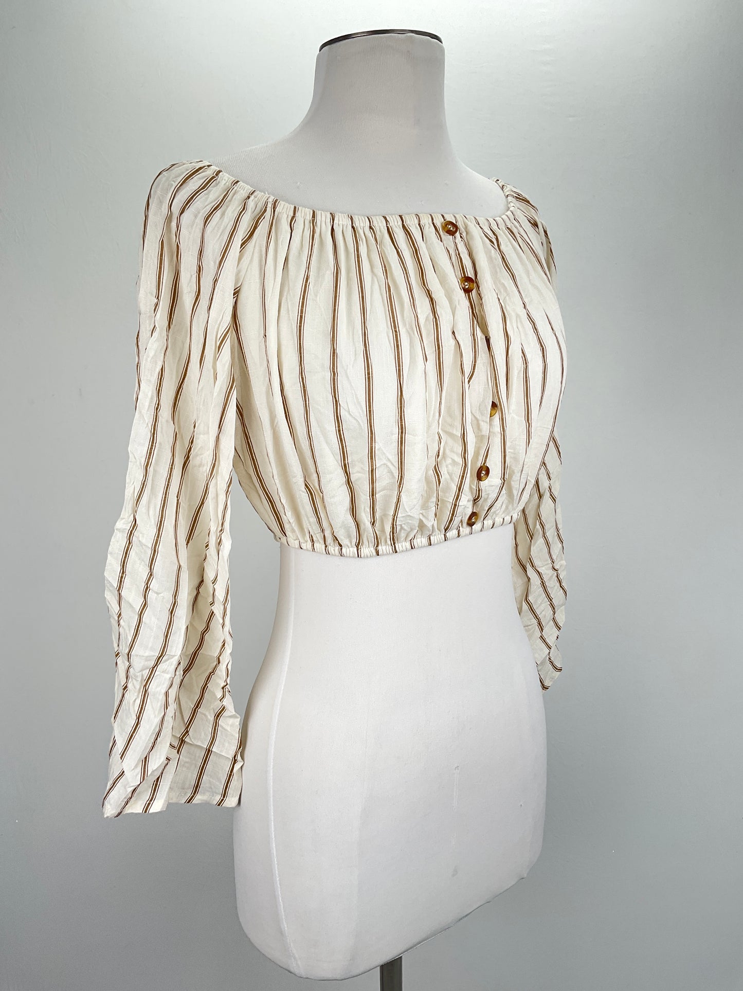 Blusa Crema de Rayas Papaya