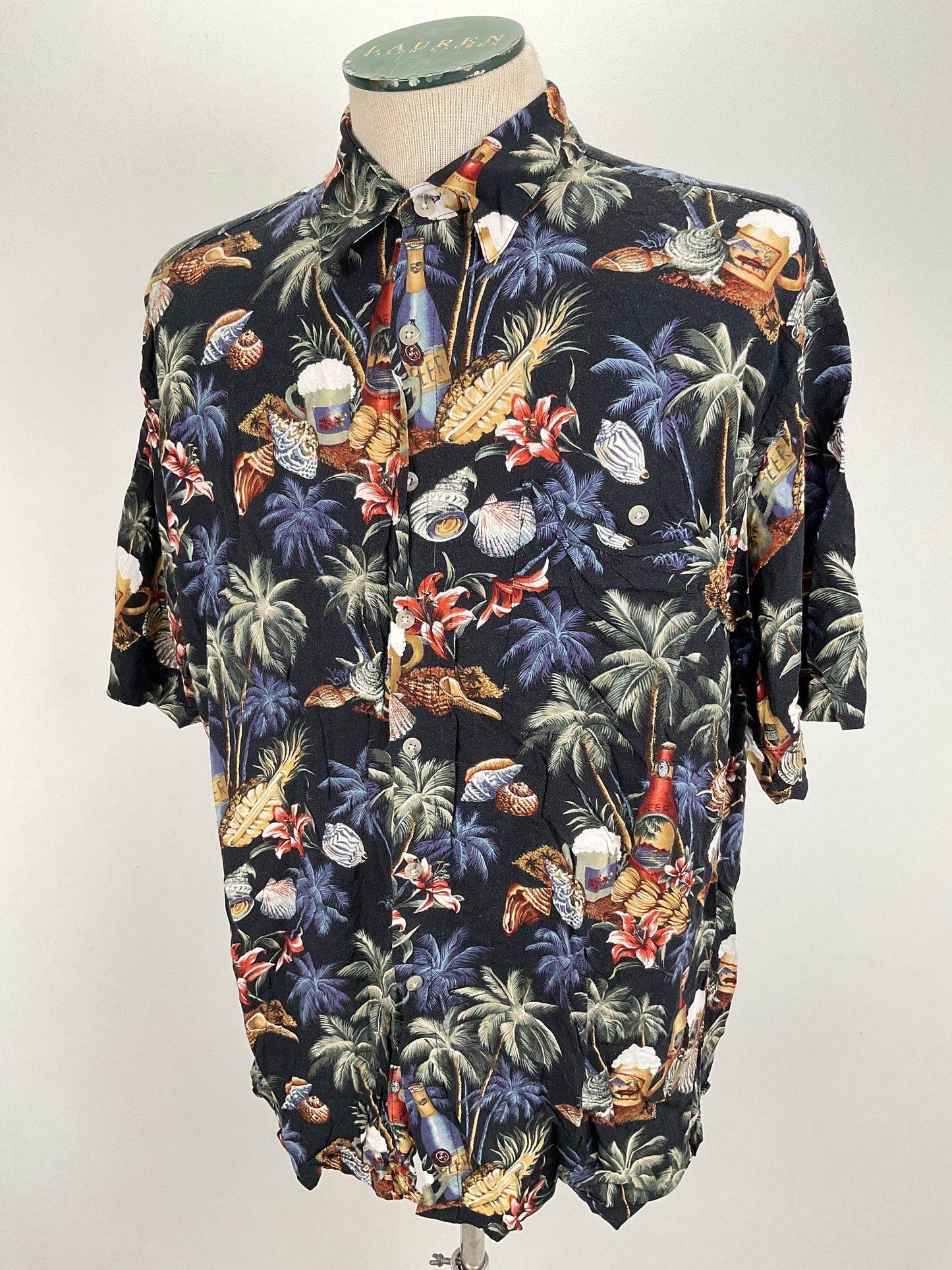 Camisa Negro Floral Half Noon Bay
