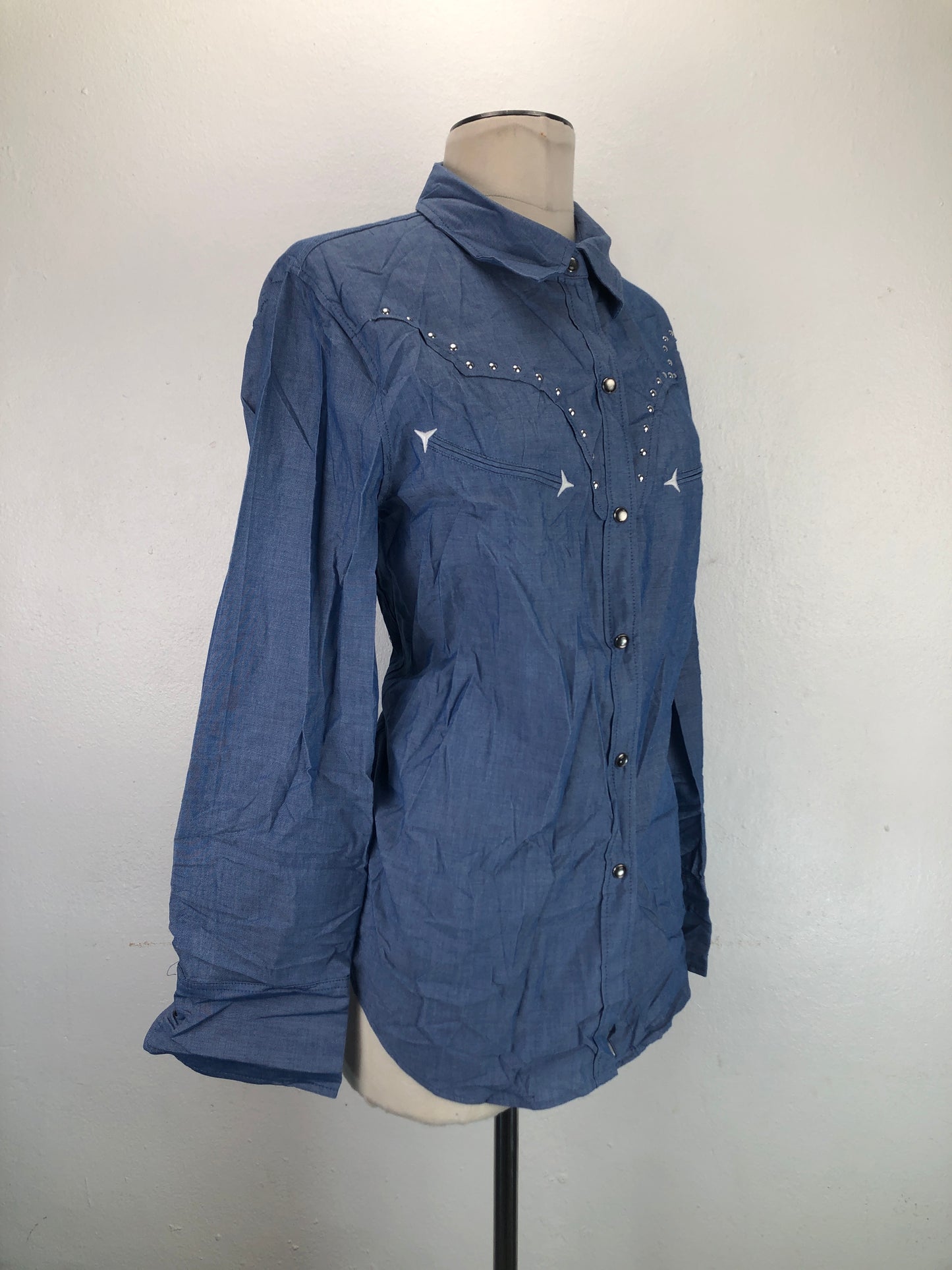 Camisa Gris Azulado  Mng