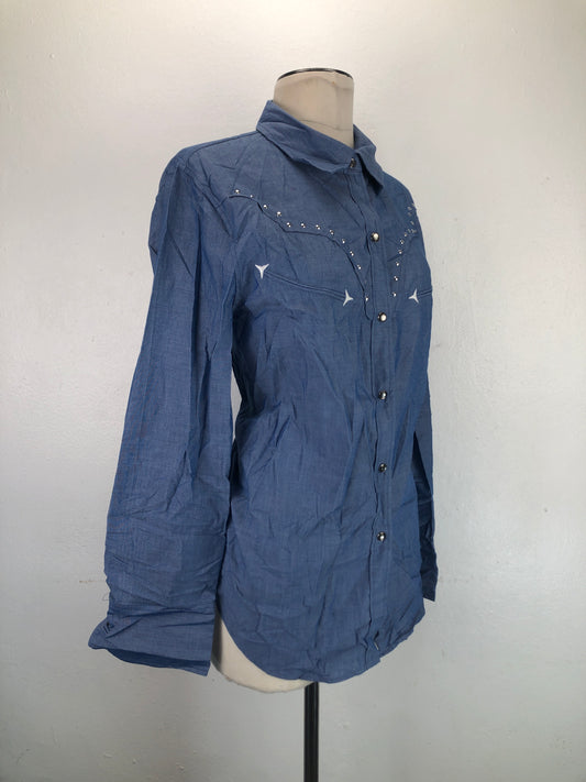 Camisa Gris Azulado  Mng