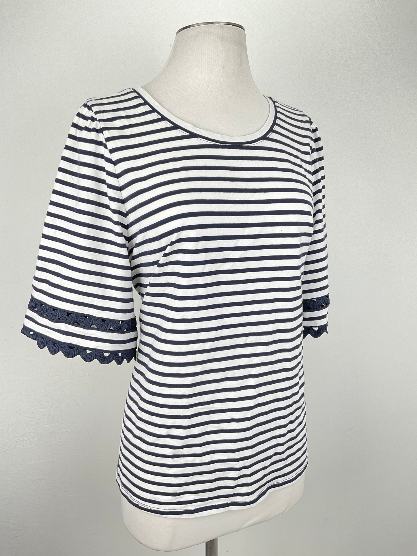 Blusa Blanco de Rayas Chico’s