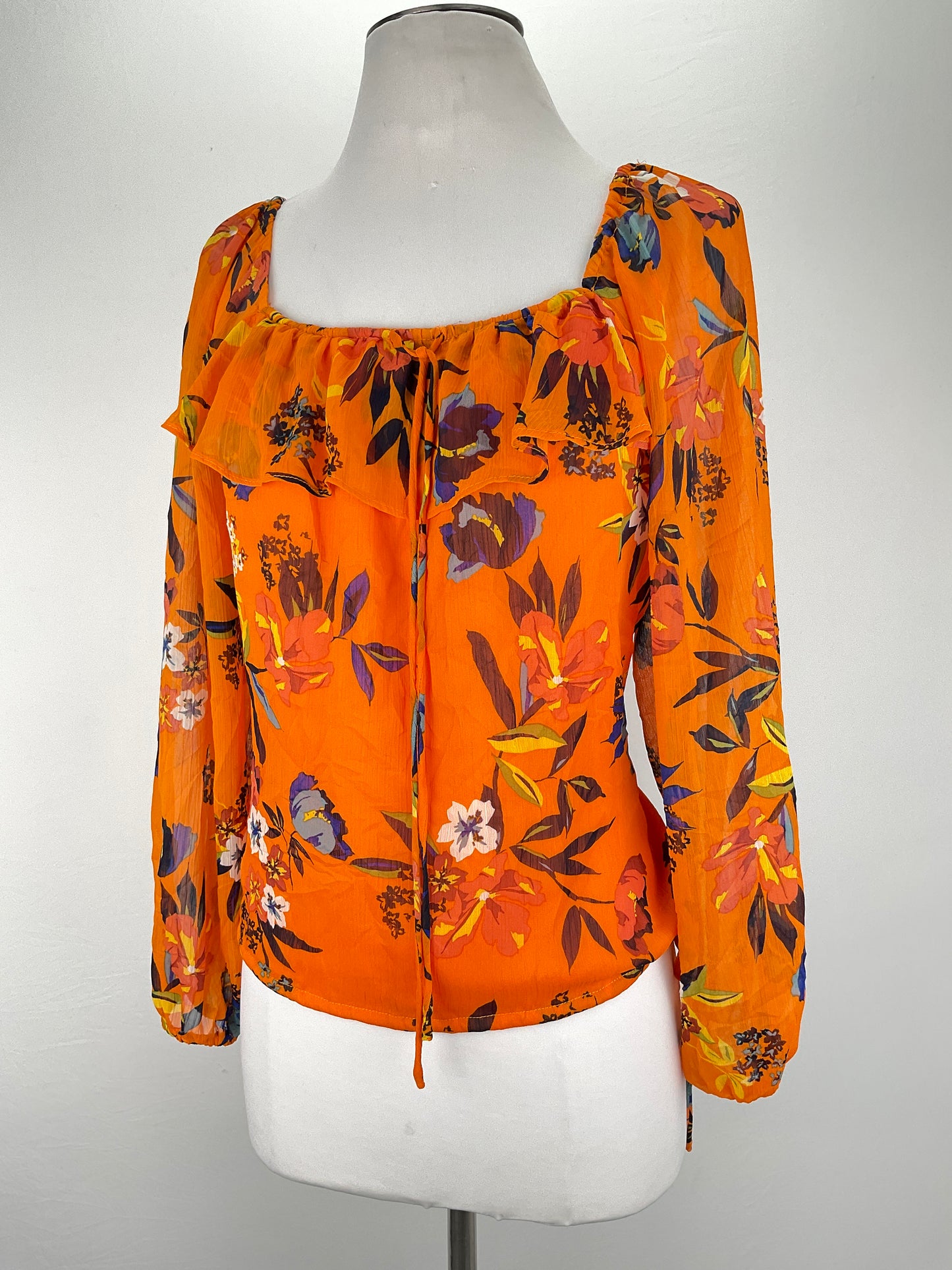 Blusa Naranja Floral Jessica Simpson