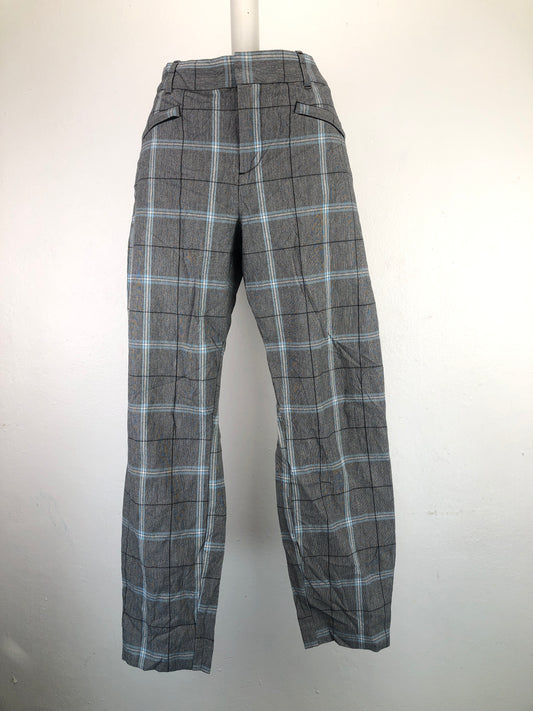 Pantalon Gris De Cuadro De Vestir Gap