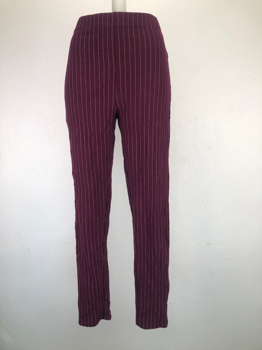 Pantalon De Rayas  Rojo Vino De Vestir Forever 21