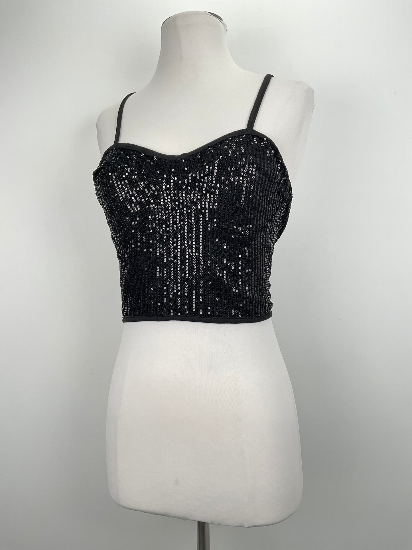 Blusa Negro de Brillo Shein