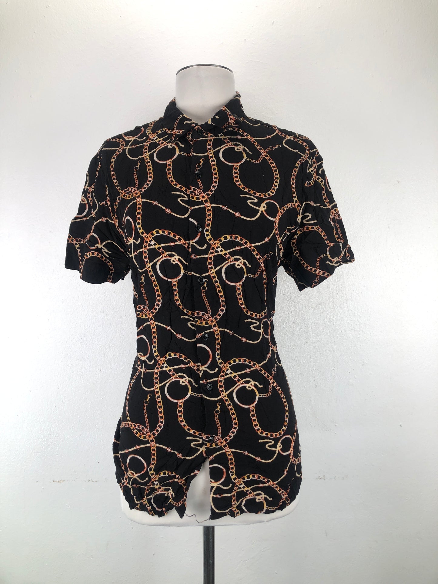 Camisa Negro Denim Flower
