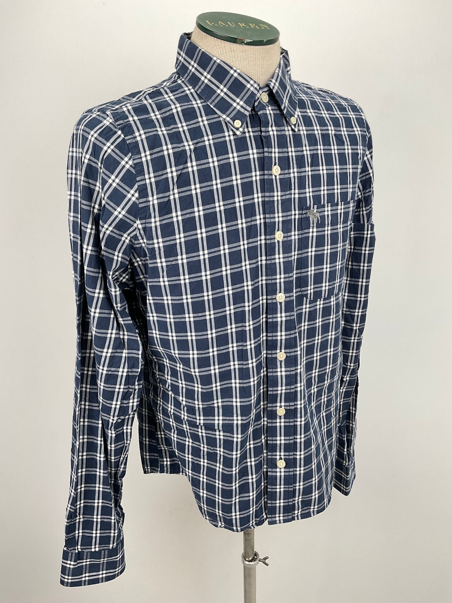 Camisa Azul marino de cuadro Abercrombie Fitch