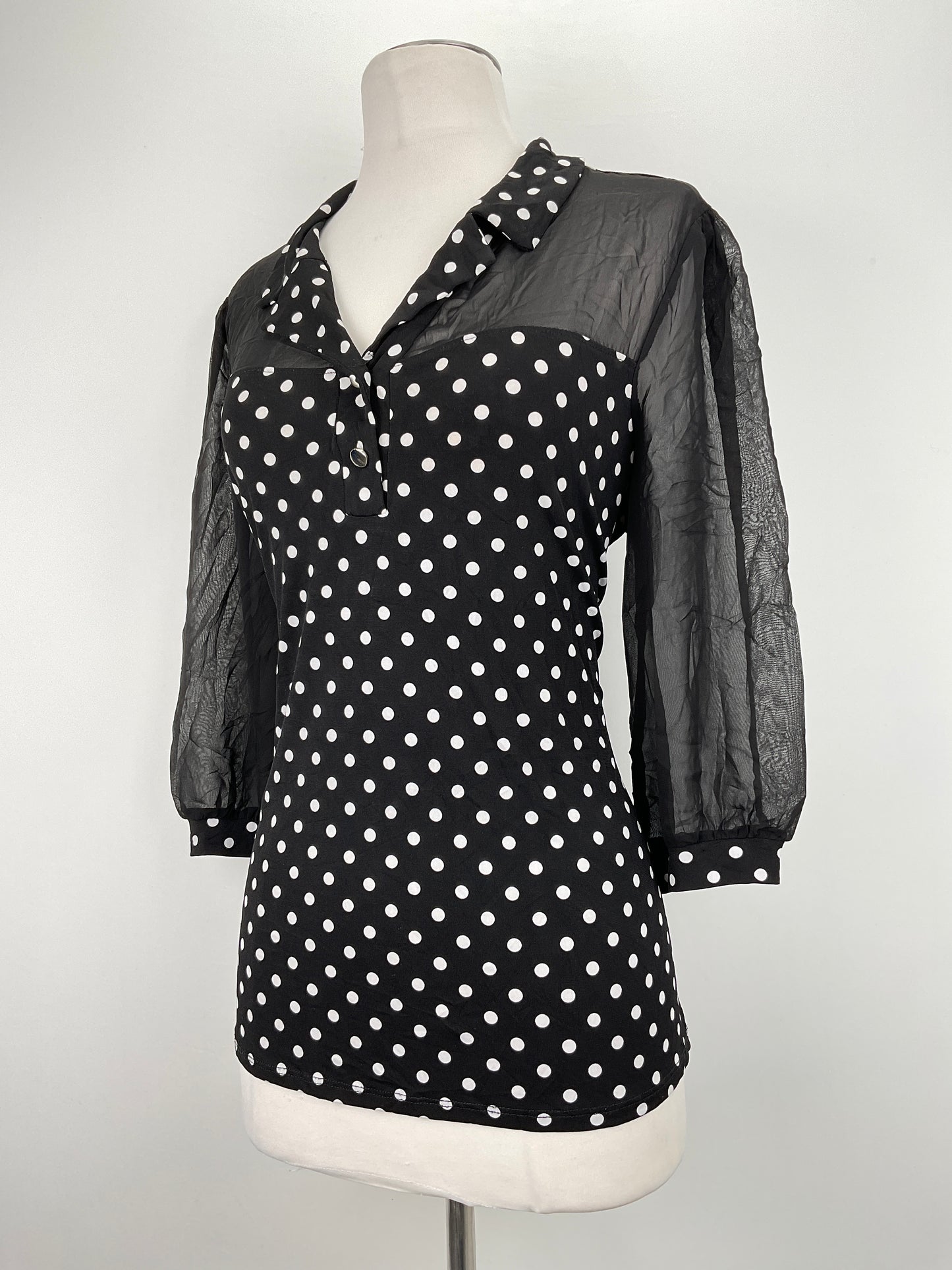 Blusa negro de Lunares Adele May